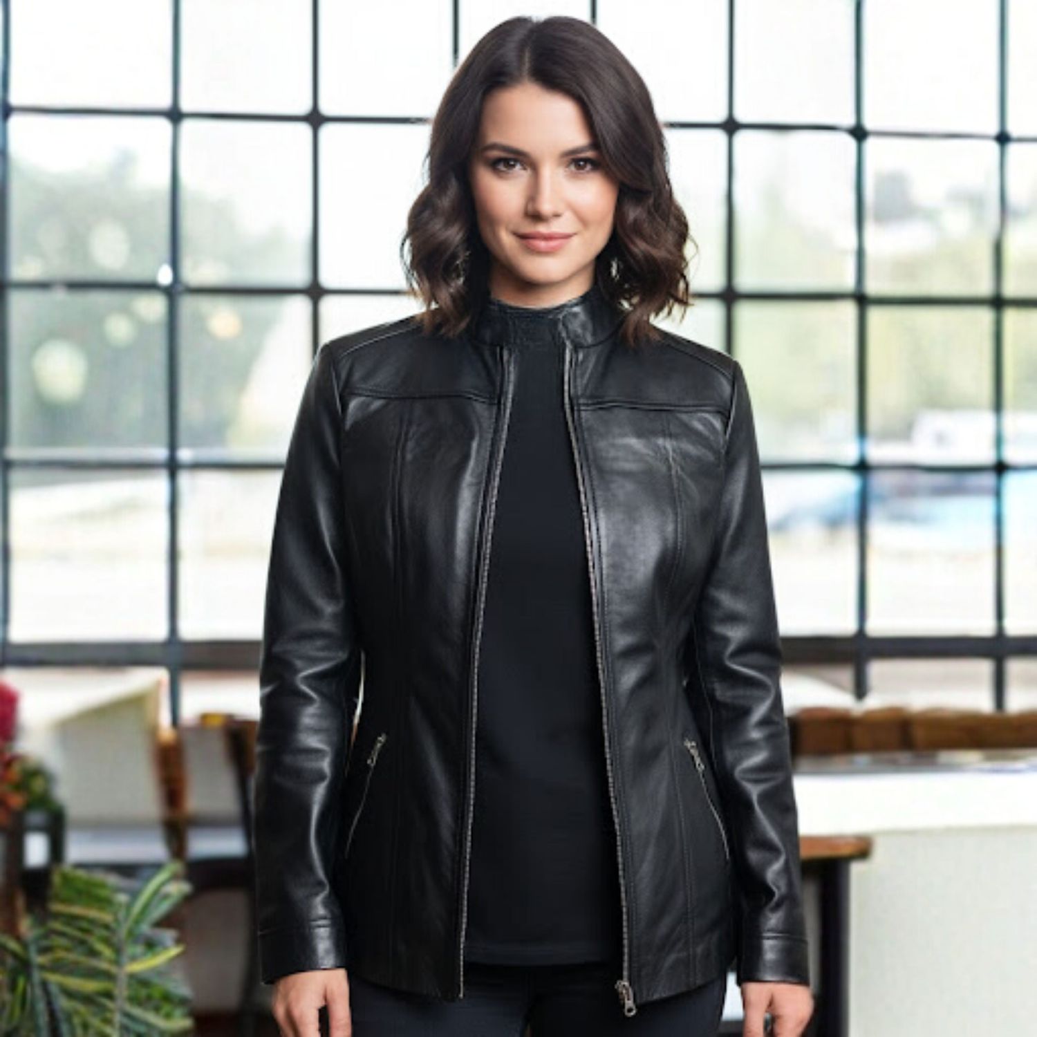 pelnoir women's leather jacket | slim fit black racer coat pelnoir women's leather jacket | slim fit black racer coat