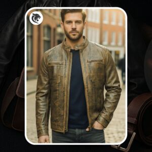 pelnoir's leather vintage motorcycle jacket for men