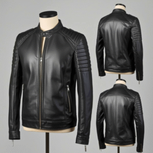 men’s classic black leather cafe racer jacket – wholesale