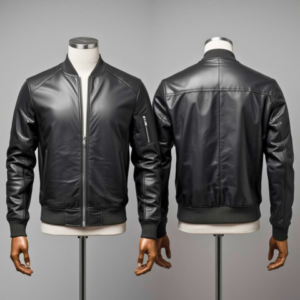 men’s classic leather bomber jacket