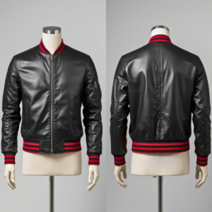 men’s vintage distressed leather bomber jacket