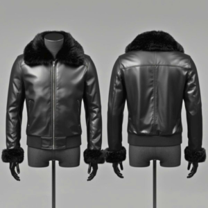 all black shearling leather jacket