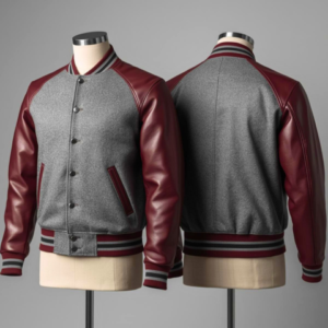 heritage series maroon & grey varsity jacket